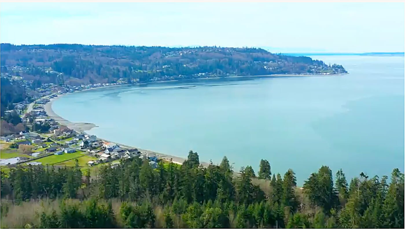 Drone photo of Utsalady-Bay-in-Camano-Island