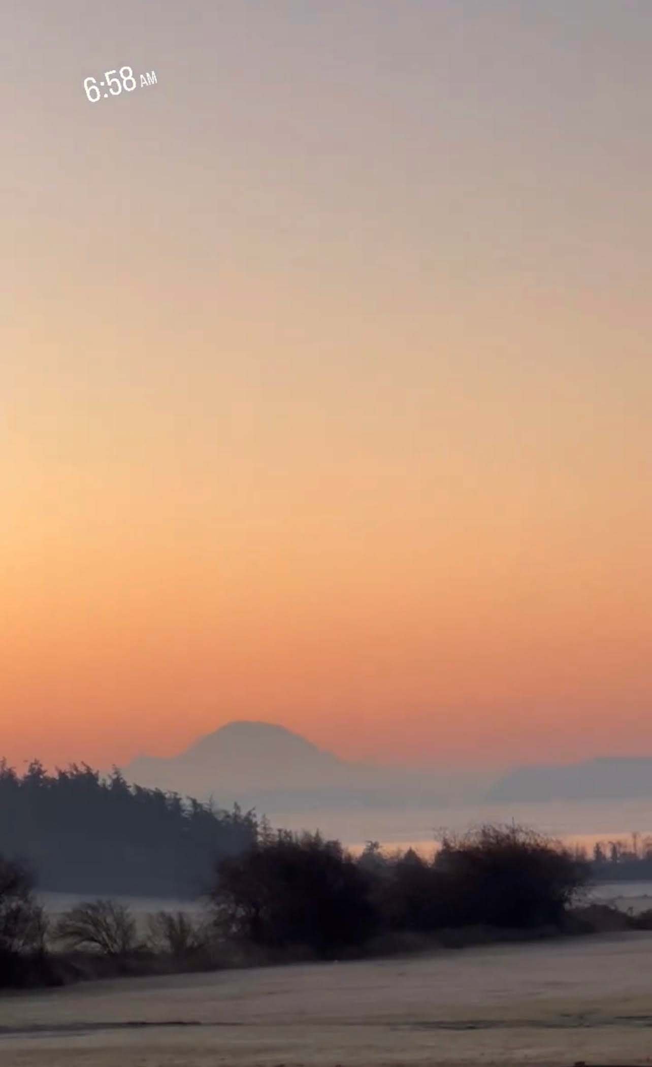 Mount Rainer at sunrise from Camano Island