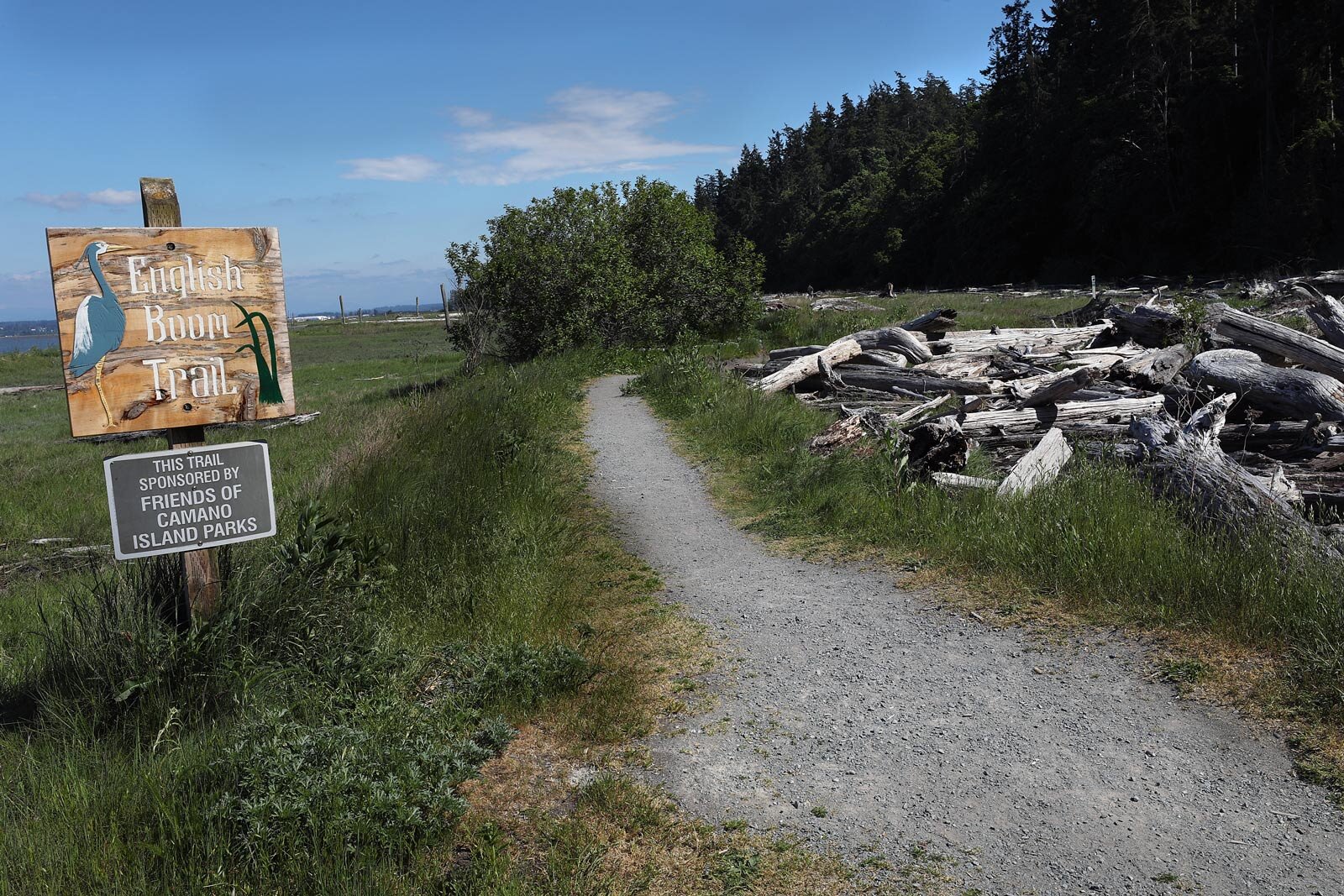 English Boom trail sign on Camano Island